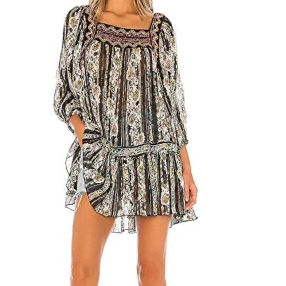 cocktail babydoll dress Nightshade Dark Romantic Floral Mini Babydoll Dress Large main image 0